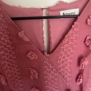 Pink Textured Mini Dress